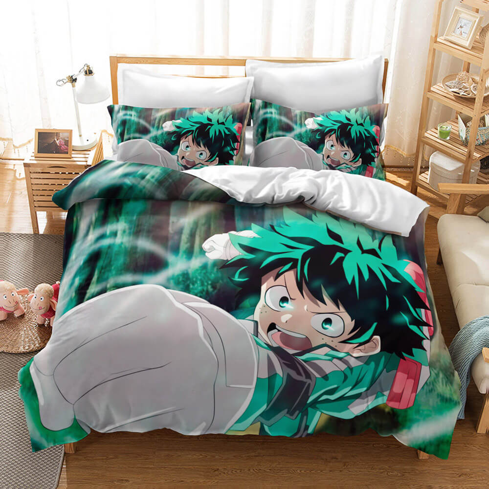 Juego de ropa de cama My Hero Academia Midoriya Izuku, patrón de funda de edredón sin relleno