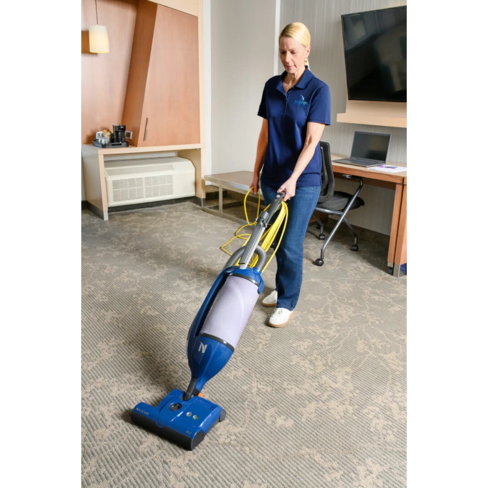 NaceCare N12S 12" Dual Motor Upright Vacuum with Swivel Neck