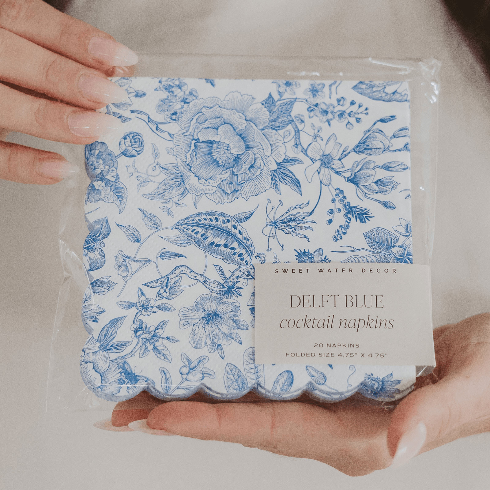 Servilletas de cóctel azules de Delft