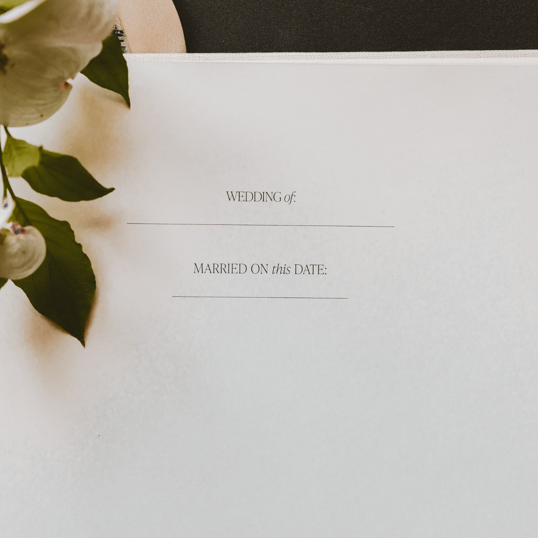 Libro de visitas de boda en color canela