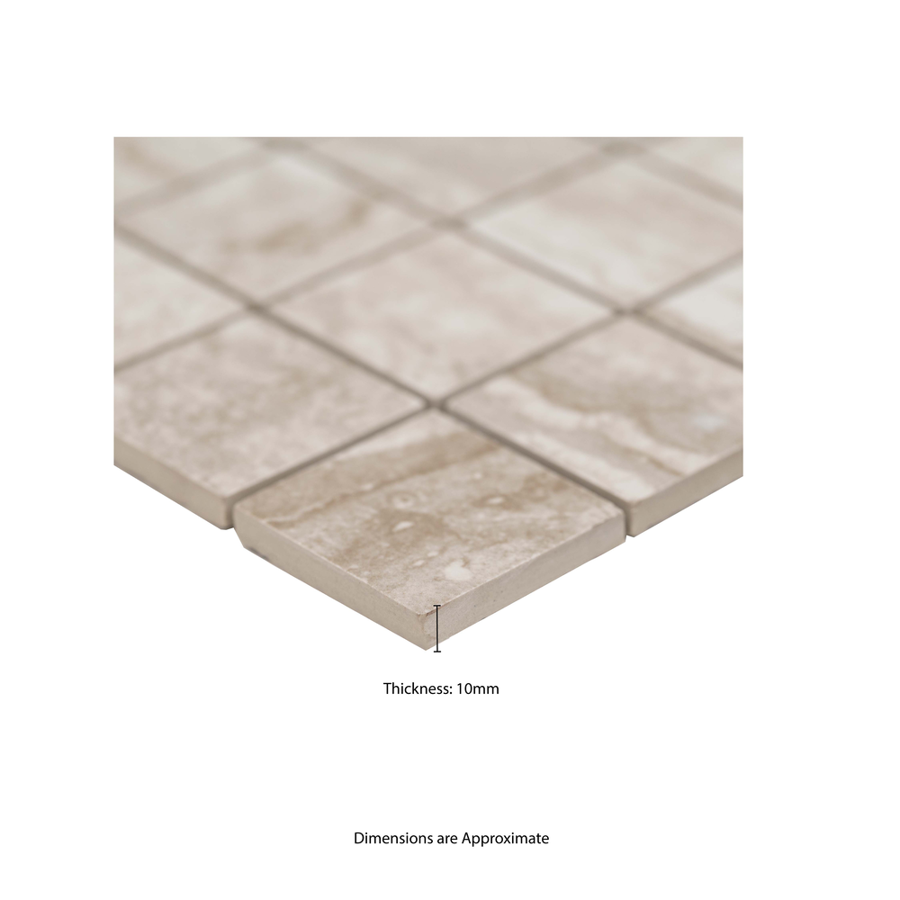 Mosaico Bernini Camo de porcelana mate de 30 x 30 cm con montaje en malla - Colección MSI