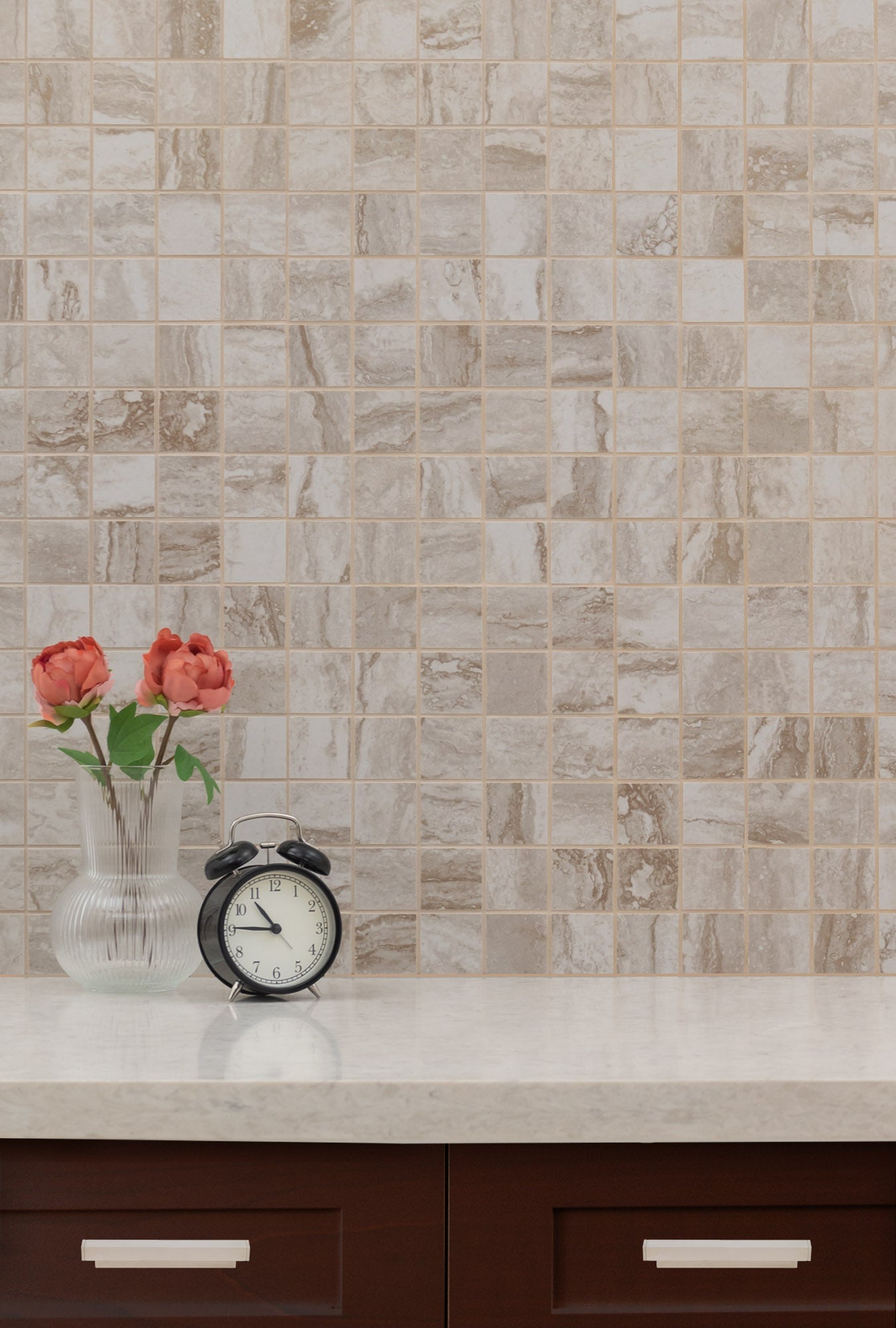 Mosaico Bernini Camo de porcelana mate de 30 x 30 cm con montaje en malla - Colección MSI