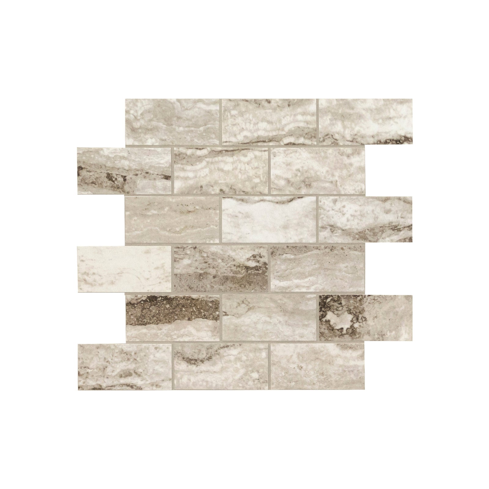 Mosaico Berniini Camo de porcelana pulida de 30 x 30 cm con montaje en malla - Colección MSI