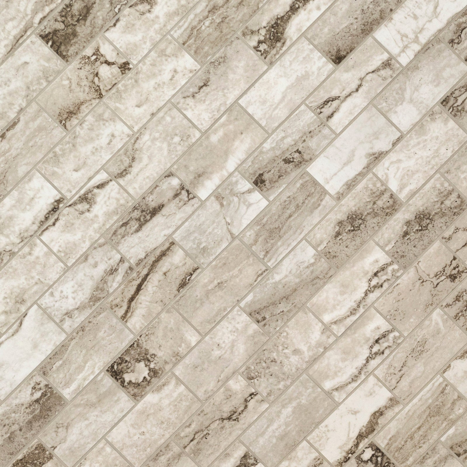 Mosaico Berniini Camo de porcelana pulida de 30 x 30 cm con montaje en malla - Colección MSI