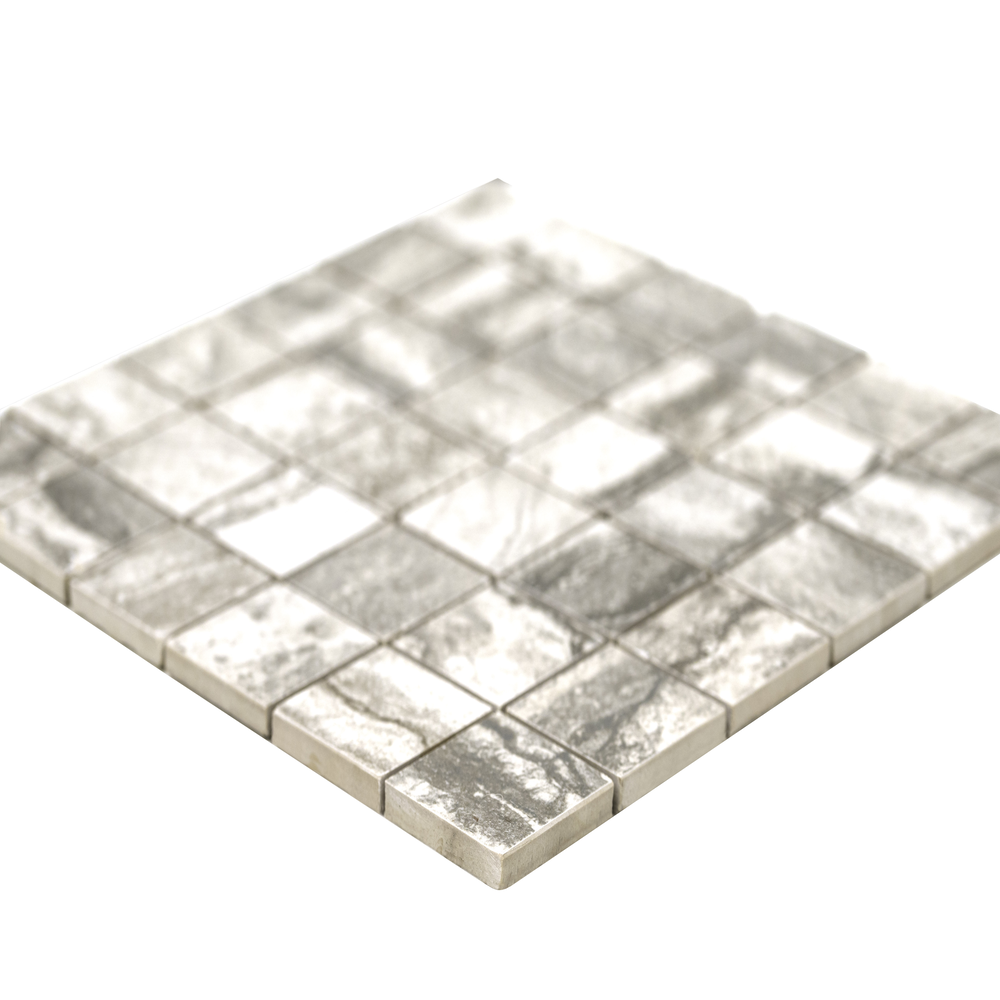 Mosaico Bernini Carbone de porcelana mate de 30,5 x 30,5 cm con montaje en malla - Colección MSI