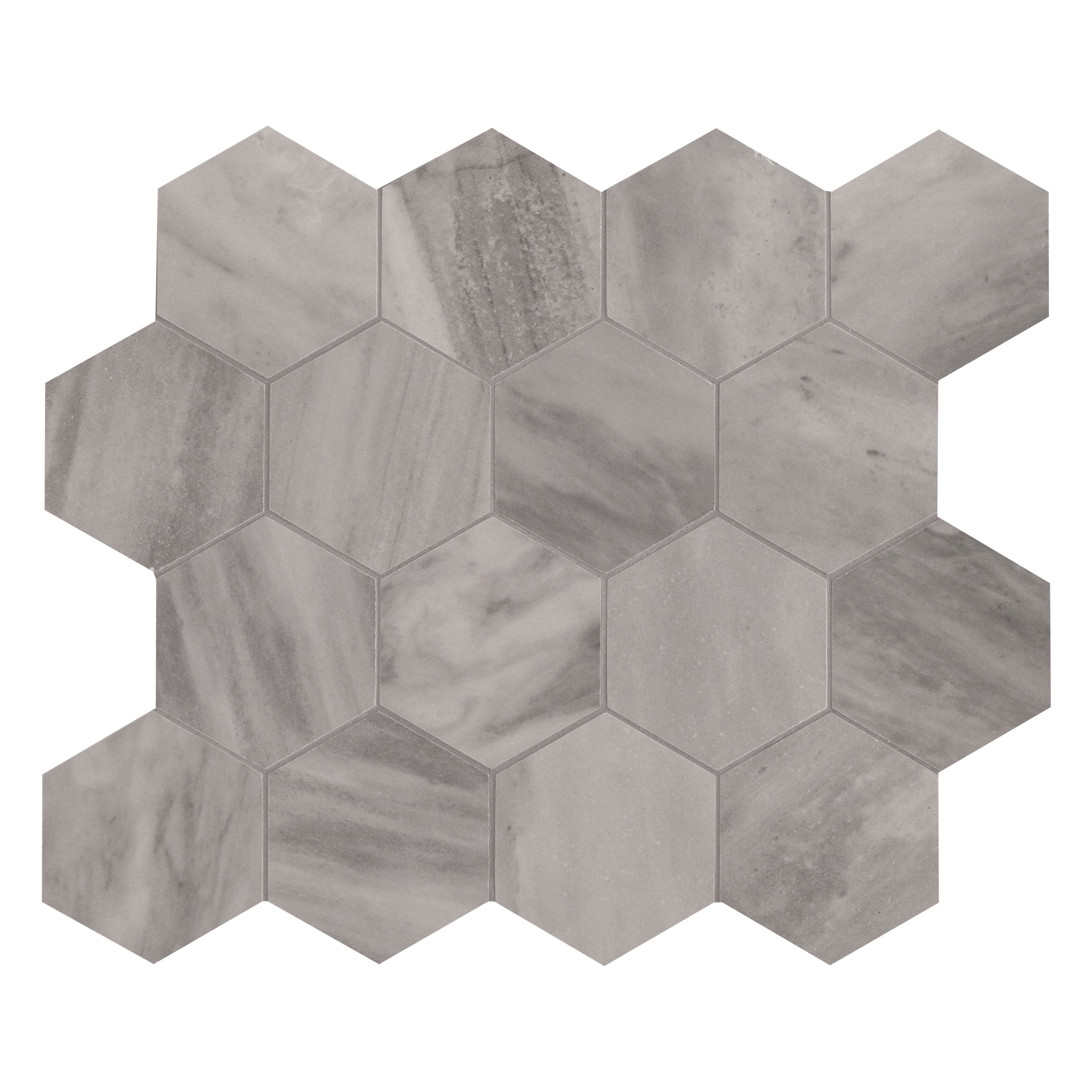 Mosaico de porcelana hexagonal mate de 30,5 x 30,5 cm de Eden Bardiglio - Colección MSI