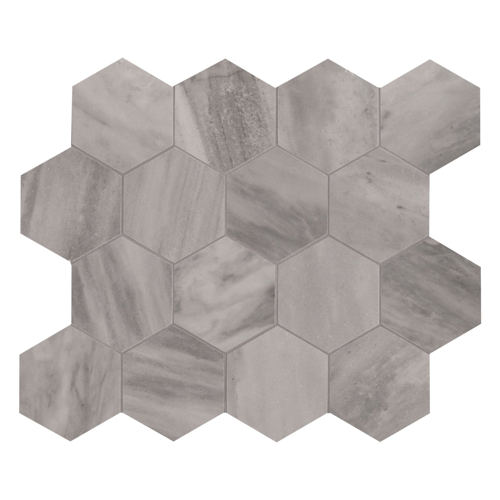 Mosaico de porcelana hexagonal mate de 30,5 x 30,5 cm de Eden Bardiglio - Colección MSI
