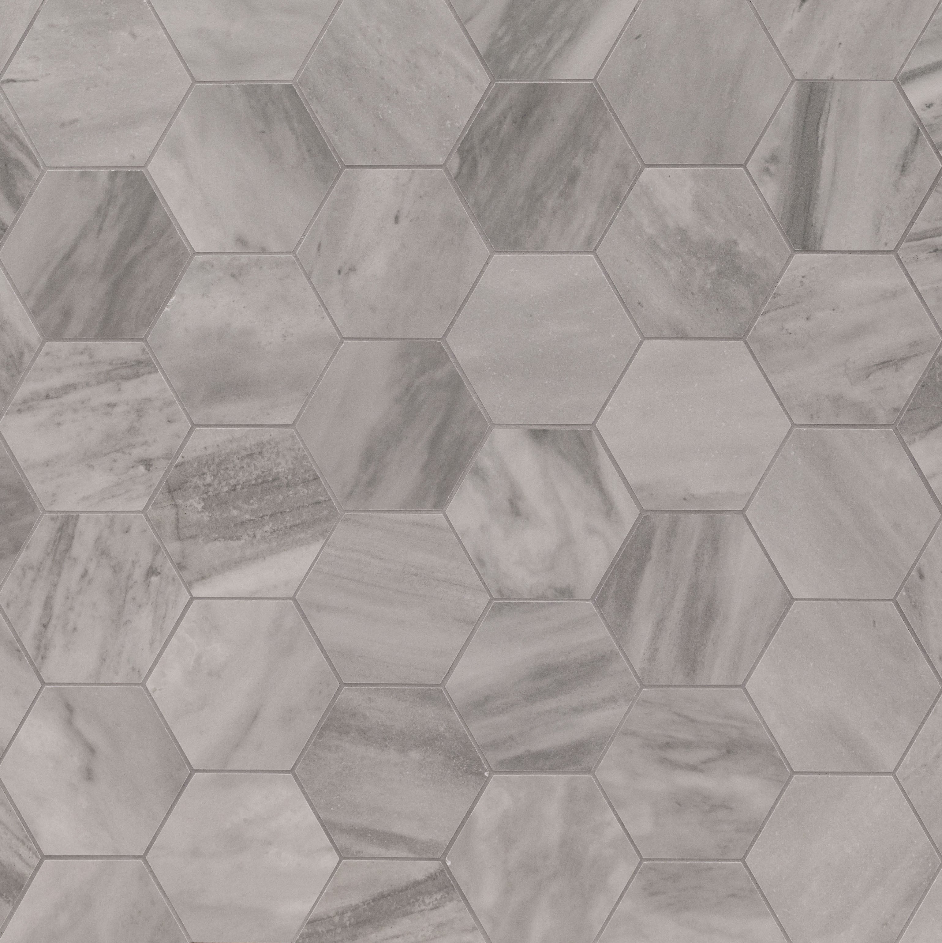 Mosaico de porcelana hexagonal mate de 30,5 x 30,5 cm de Eden Bardiglio - Colección MSI