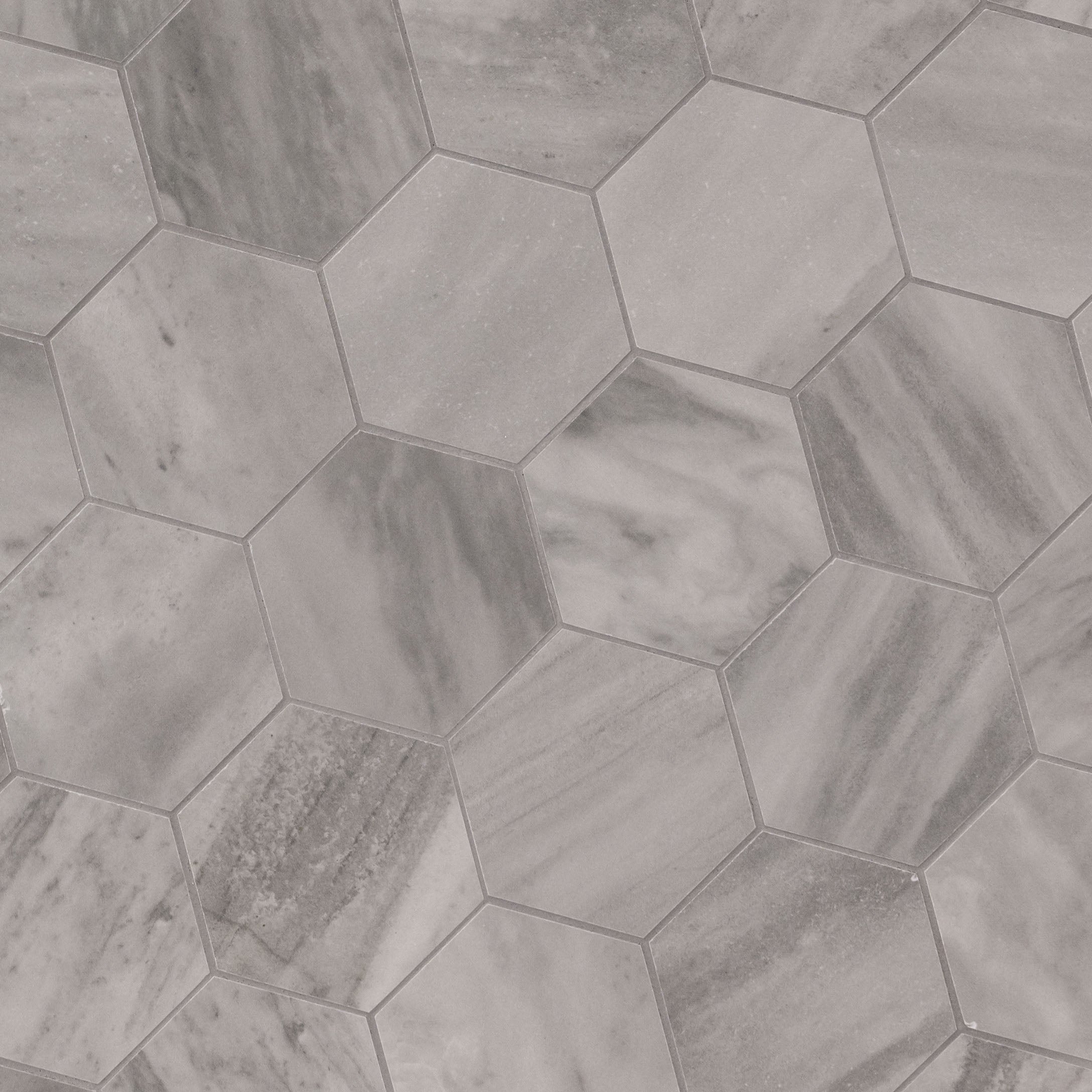 Mosaico de porcelana hexagonal mate de 30,5 x 30,5 cm de Eden Bardiglio - Colección MSI