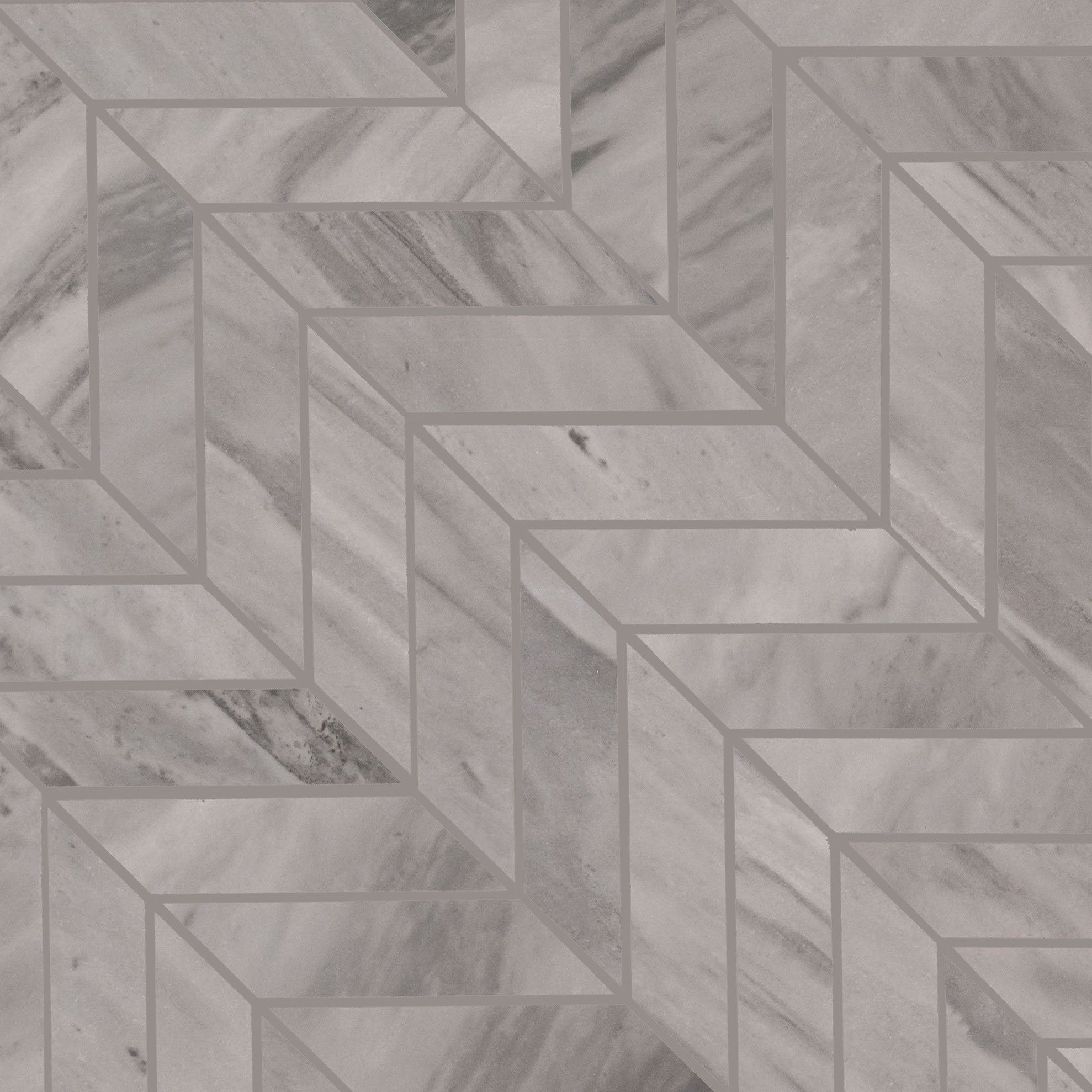 Mosaico de porcelana Eden Bardiglio con diseño de chevron mate de 30 x 38 cm - Colección MSI