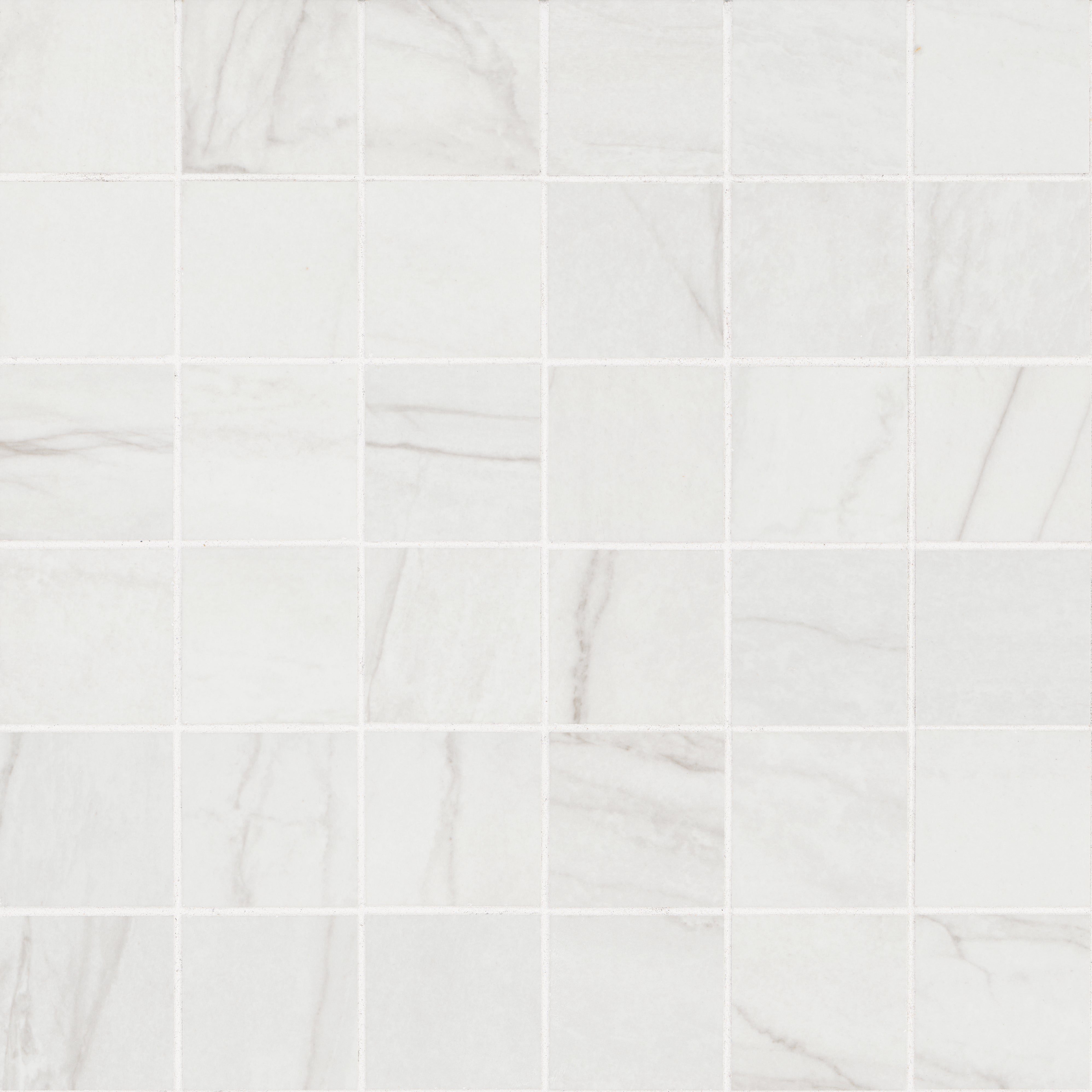 Azulejo de mosaico de porcelana mate Kaya Zermatta Blanca de 30 x 30 cm para piso y pared - Colección MSI