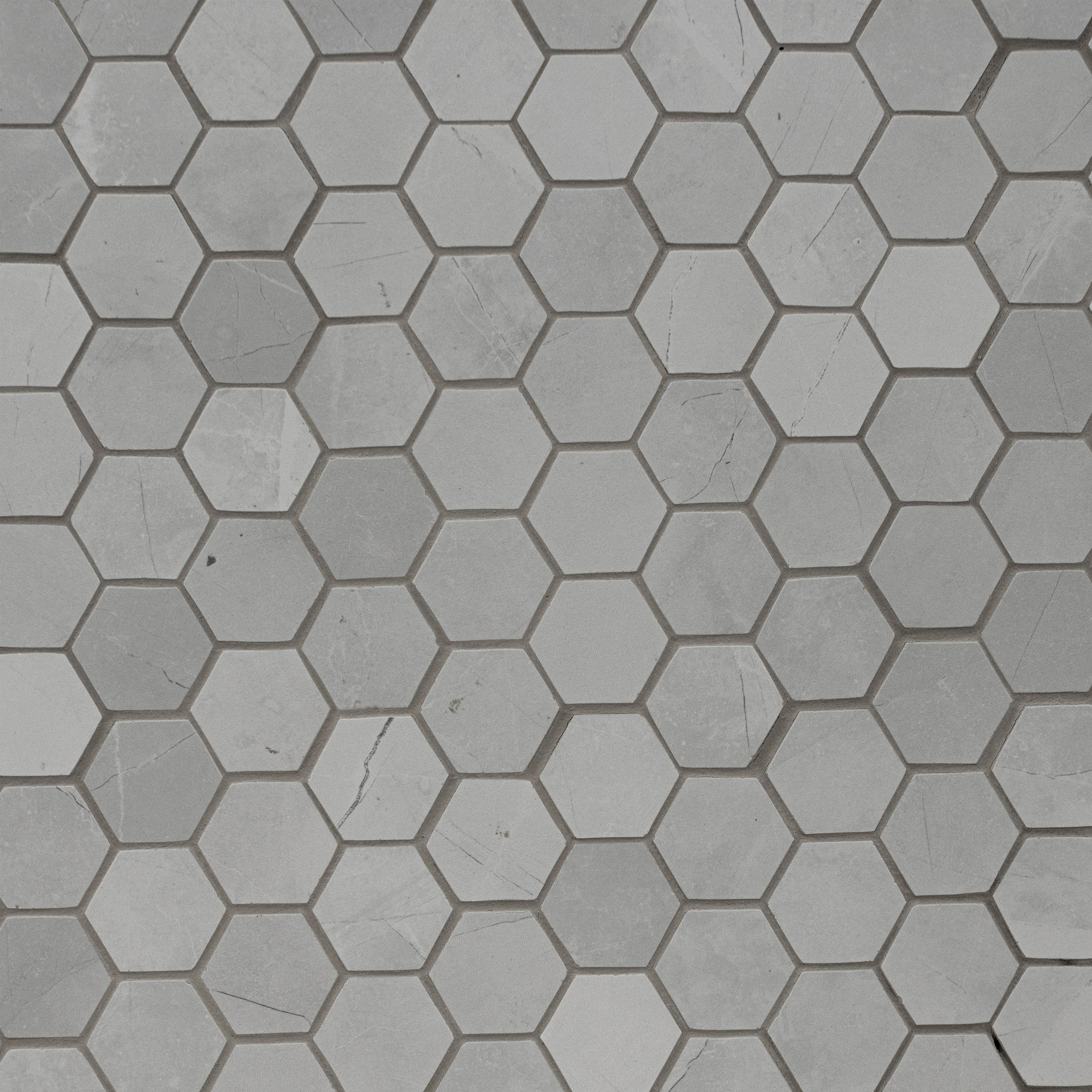 Mosaico de porcelana hexagonal de 2" y 30 x 30 cm, color marfil Sande - Colección MSI