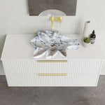 Lavabo de baño con diseño de hojas de mármol Calacatta Viola pulido sobre tocador