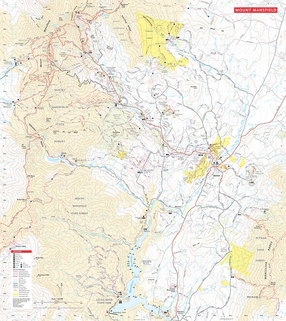 Northern Vermont Hiking Trails Hiking Trail Map