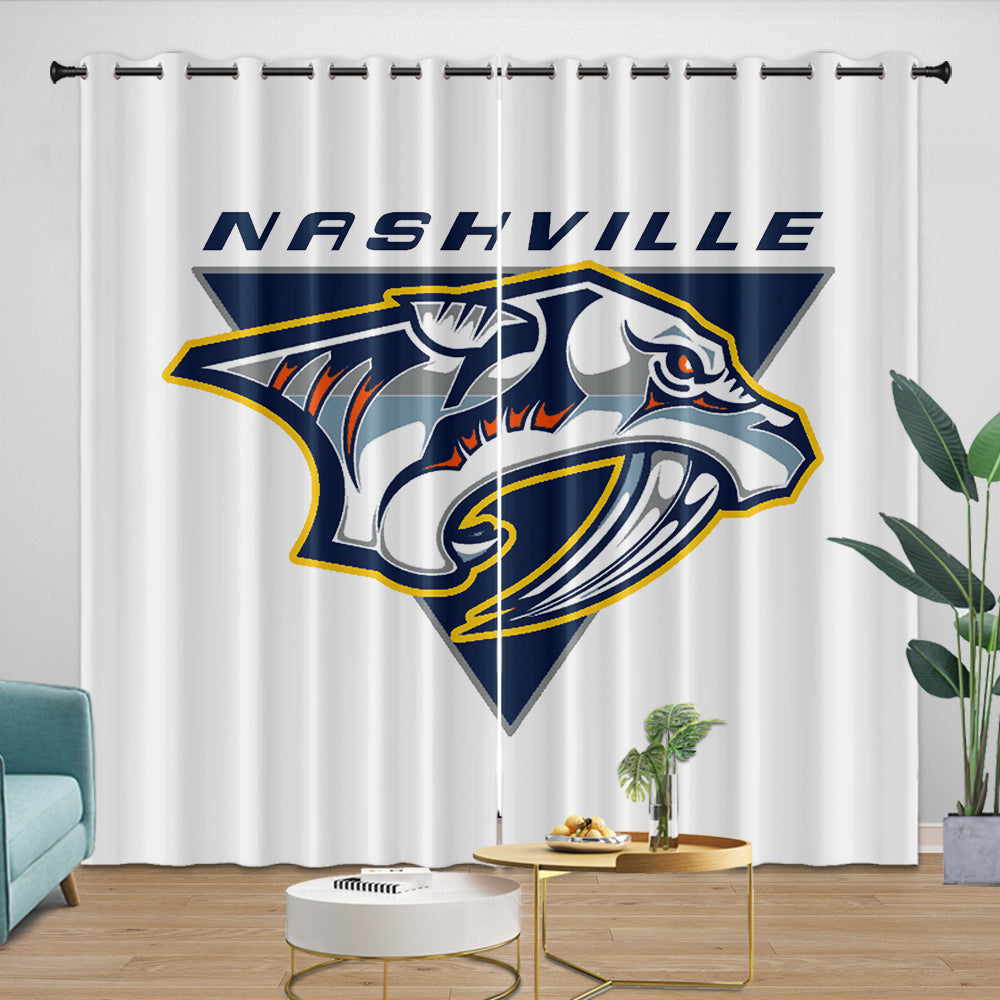 Nashville Predators Curtains Blackout Window Drapes Room Decoration