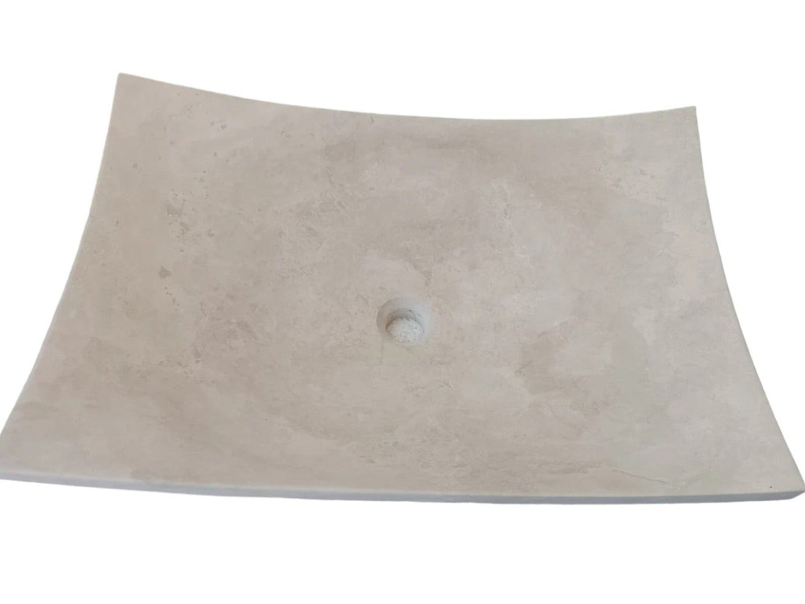 Natural Stone Light Travertine Unique Modern Special Design Customizable Vessel Sink  (W)25.6
