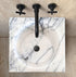 Lavabo de baño independiente en forma de cono con pedestal de mármol blanco de Nueva York de piedra natural