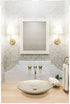 Natural Polished Stone Vessel Travertine Sink  (W)20" (L)12.5" (H)4.5"