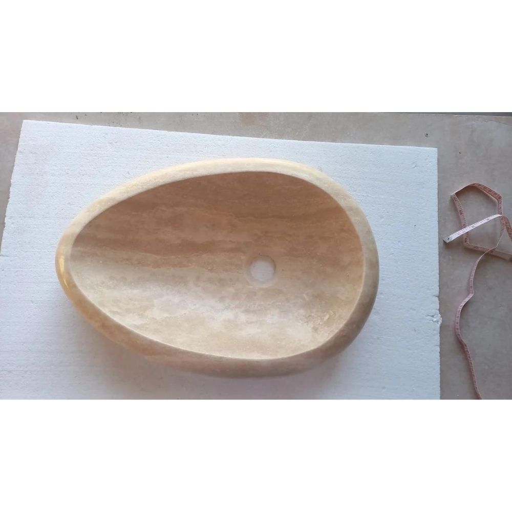 Natural Stone Drop Shape Travertine Sink  (W)14