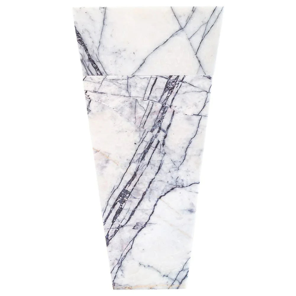 Lavabo de baño independiente en forma de cono con pedestal de mármol blanco de Nueva York de piedra natural