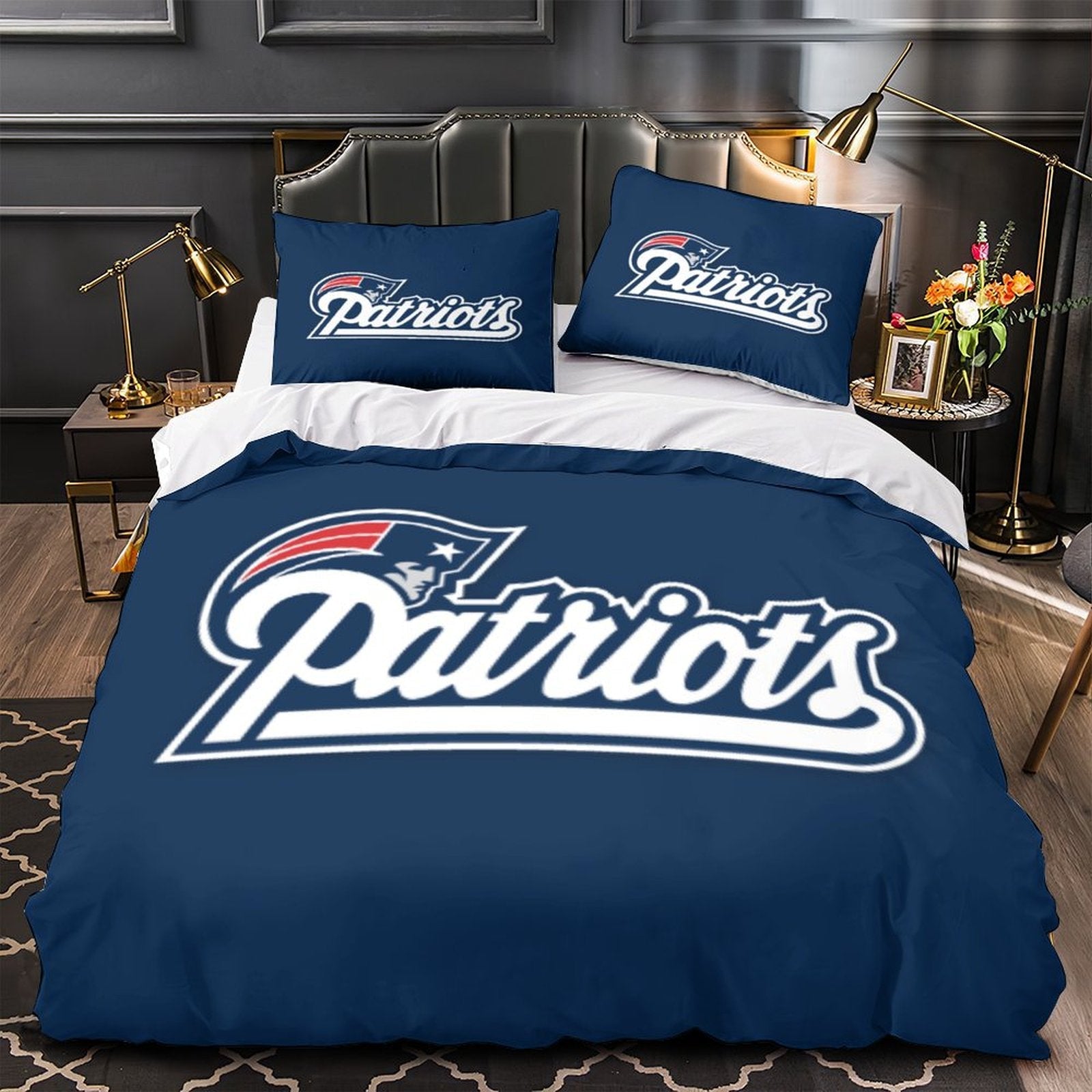 Juego de cama con funda de edredón y sin relleno de los New England Patriots