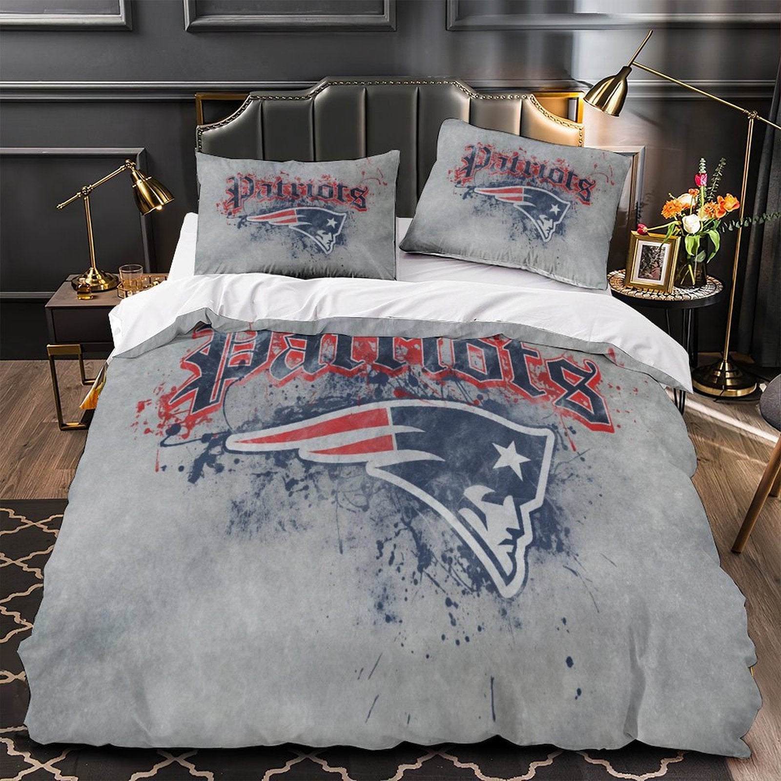 Juego de cama con funda de edredón y sin relleno de los New England Patriots