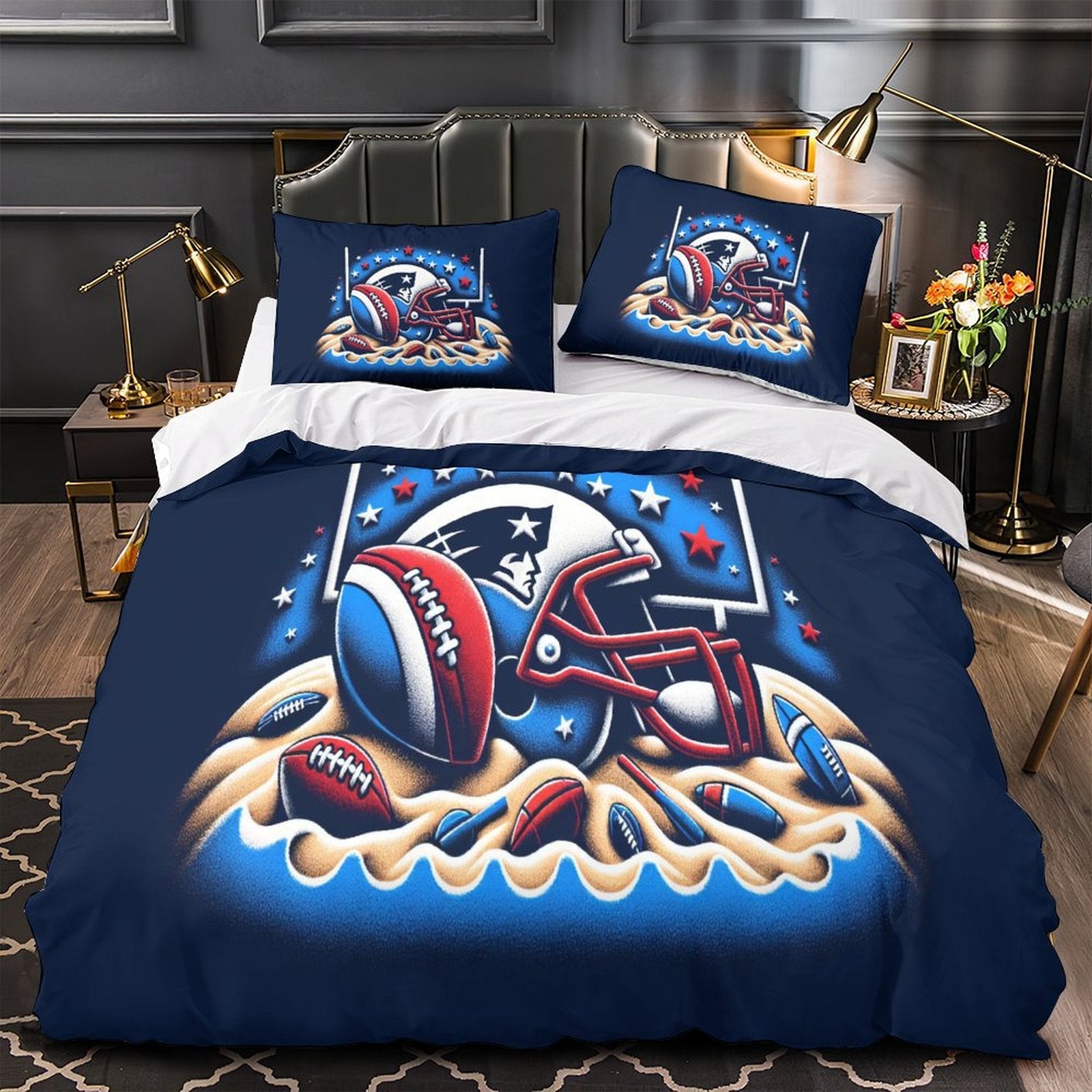 Juego de cama con funda de edredón y sin relleno de los New England Patriots
