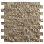 Travertine Noce Brown Split Face Mosaic Floor and Wall Tile - Livfloors Collection