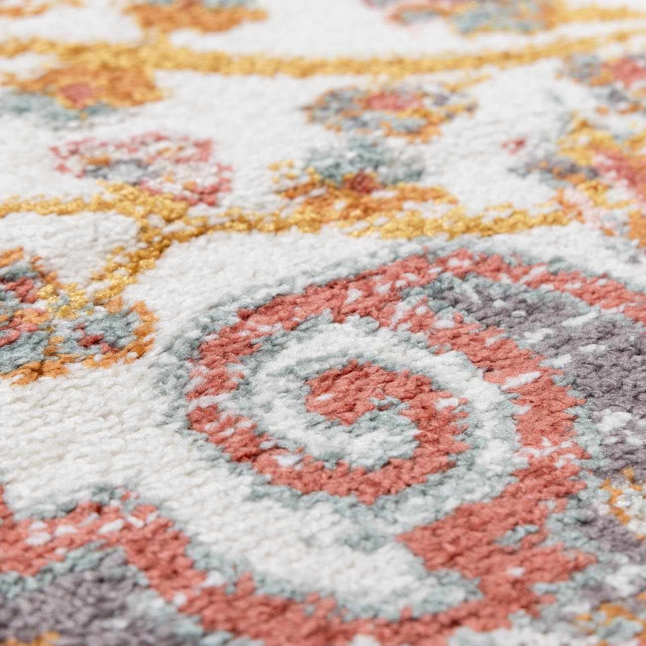 Alfombra con medallón floral de roble