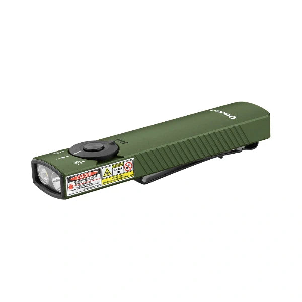 OLIGHT ARKFELDPRO3RODGV3 Linterna plana EDC Arkfeld Pro con luz LED, UV y láser - Verde OD