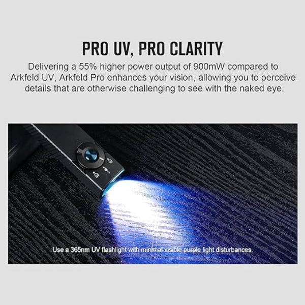 Linterna EDC plana Arkfeld Pro de OLIGHT ARKFELDPRO3RBKCWV3 con luz LED, luz ultravioleta y láser, color negro