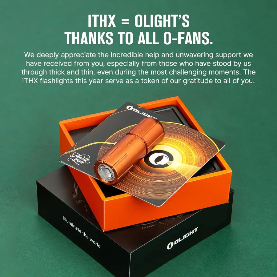 Linterna EDC con llavero de color naranja calabaza OLIGHT ITHXPKNOG iTHX