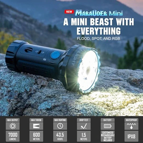 OLIGHT MARAUDERMINIBK Marauder Mini Linterna LED potente con RGB
