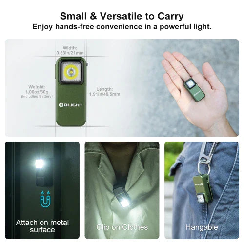 Lámpara de clip OLIGHT OCLIPODG Oclip con luz blanca y roja - OD Green