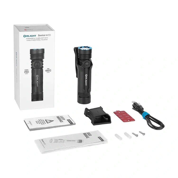 Linterna de alta potencia Seeker 4 Pro de OLIGHT SEEKER4PROMTBKCW - Negro mate CW (5700 ~ 7000 K)