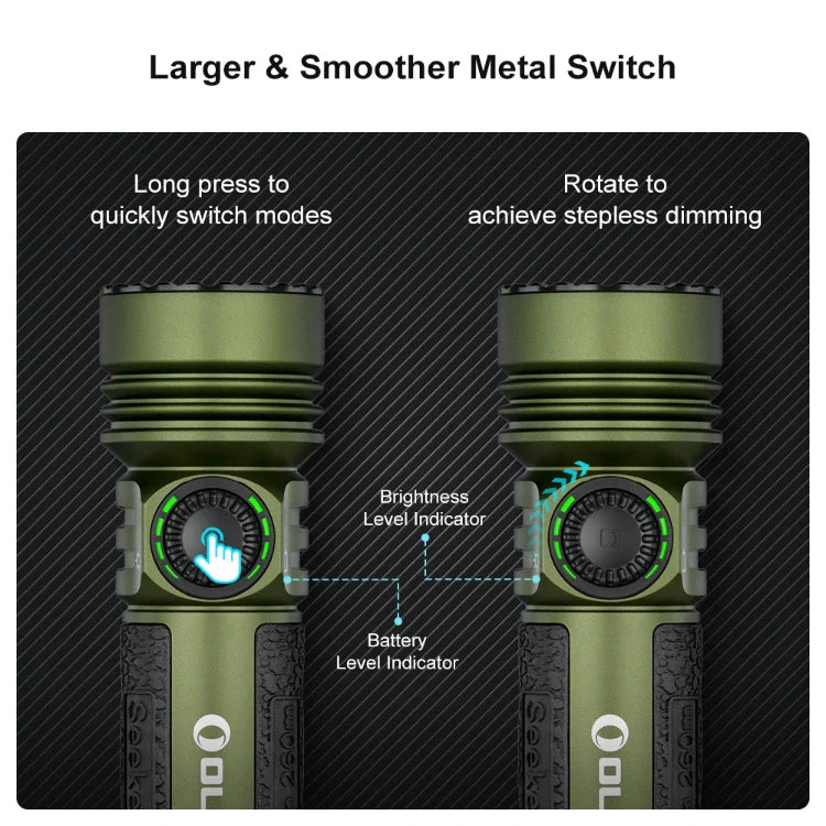 Linterna de alta potencia Seeker 4 Pro de OLIGHT SEEKER4PROODG - OD Green CW (5700~7000K)