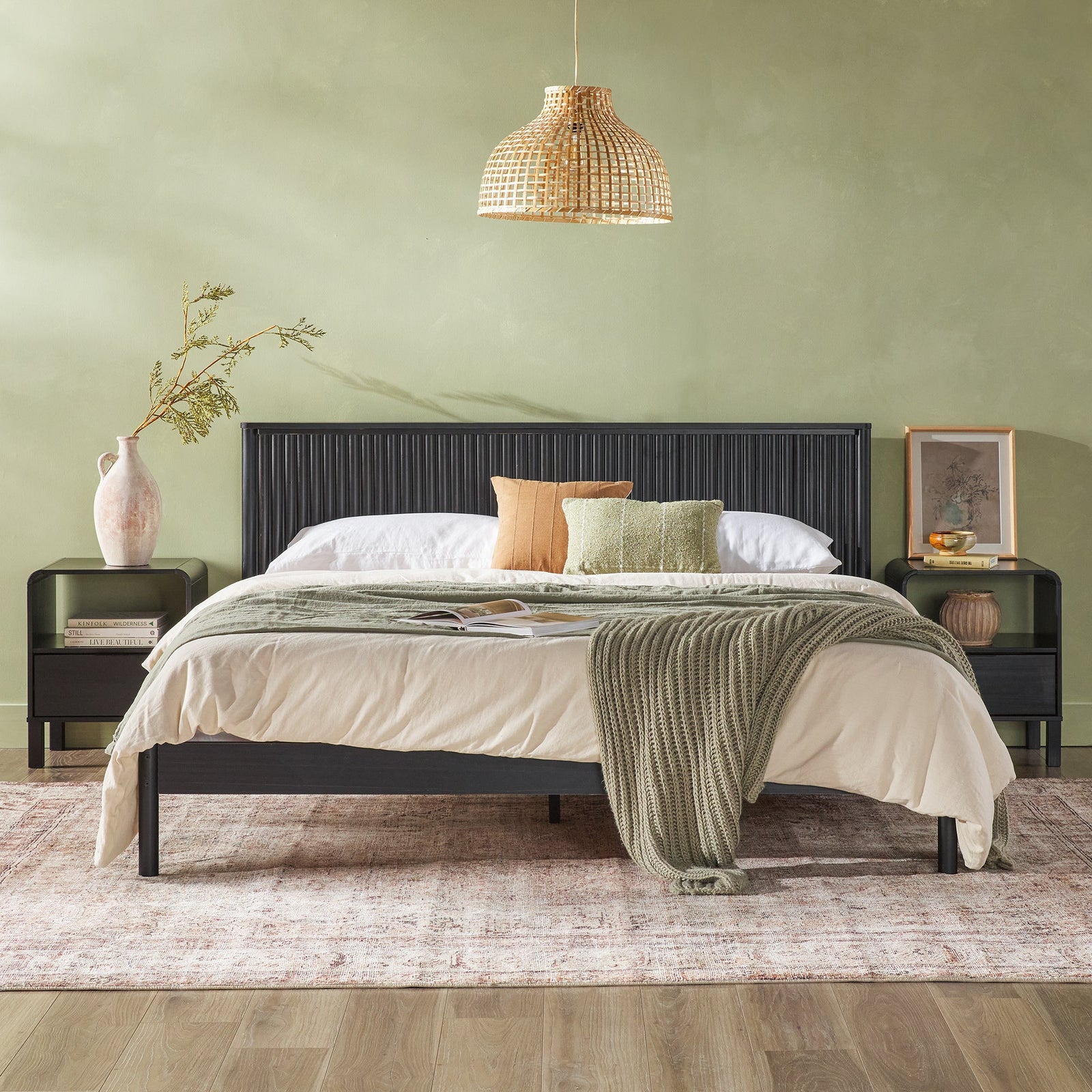 Cabecero de cama de madera maciza con diseño contemporáneo de París