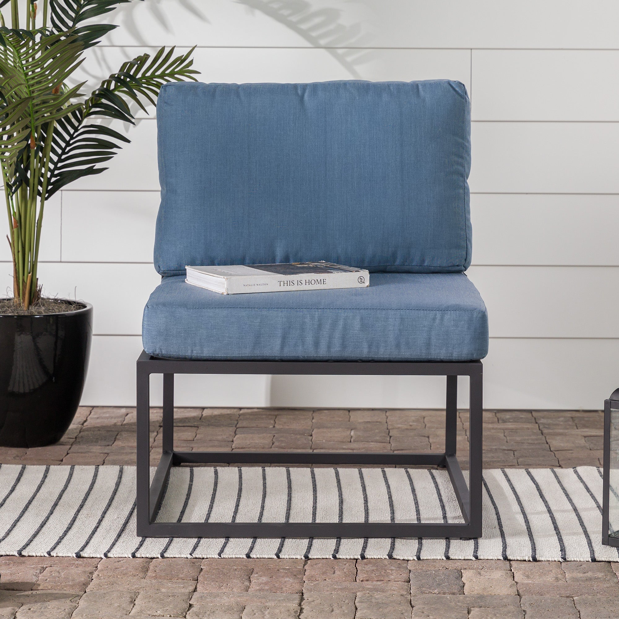 Silla auxiliar modular moderna para patio exterior Trinidad - Azul