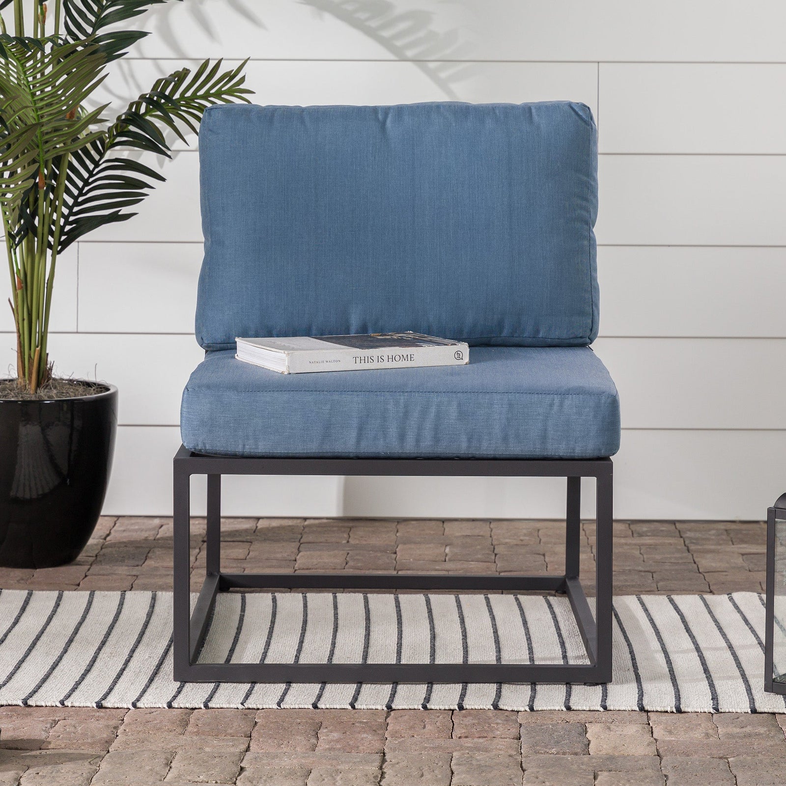 Silla auxiliar modular moderna para patio exterior Trinidad - Azul