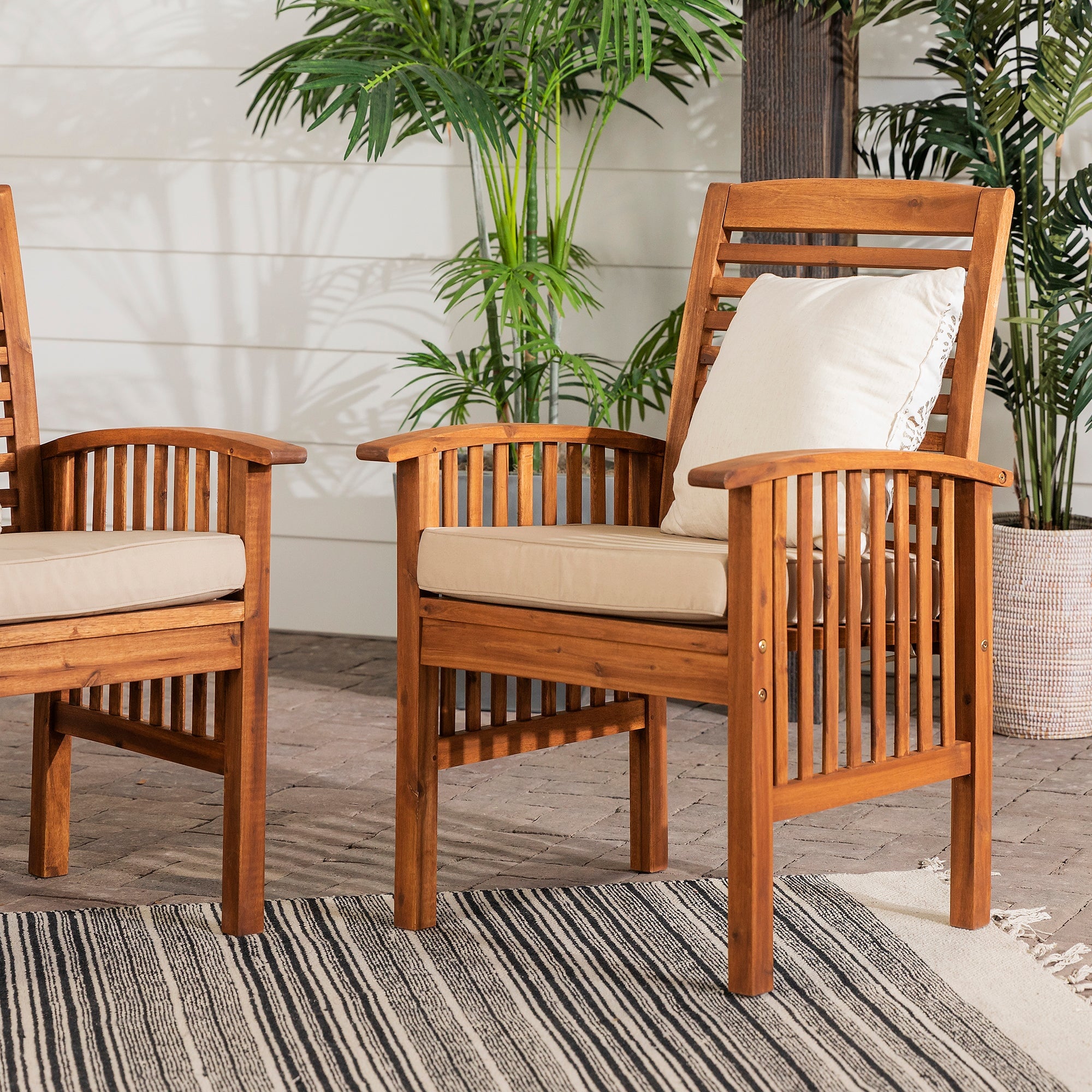 Juego de 2 sillas de exterior para patio Midland con cojines
