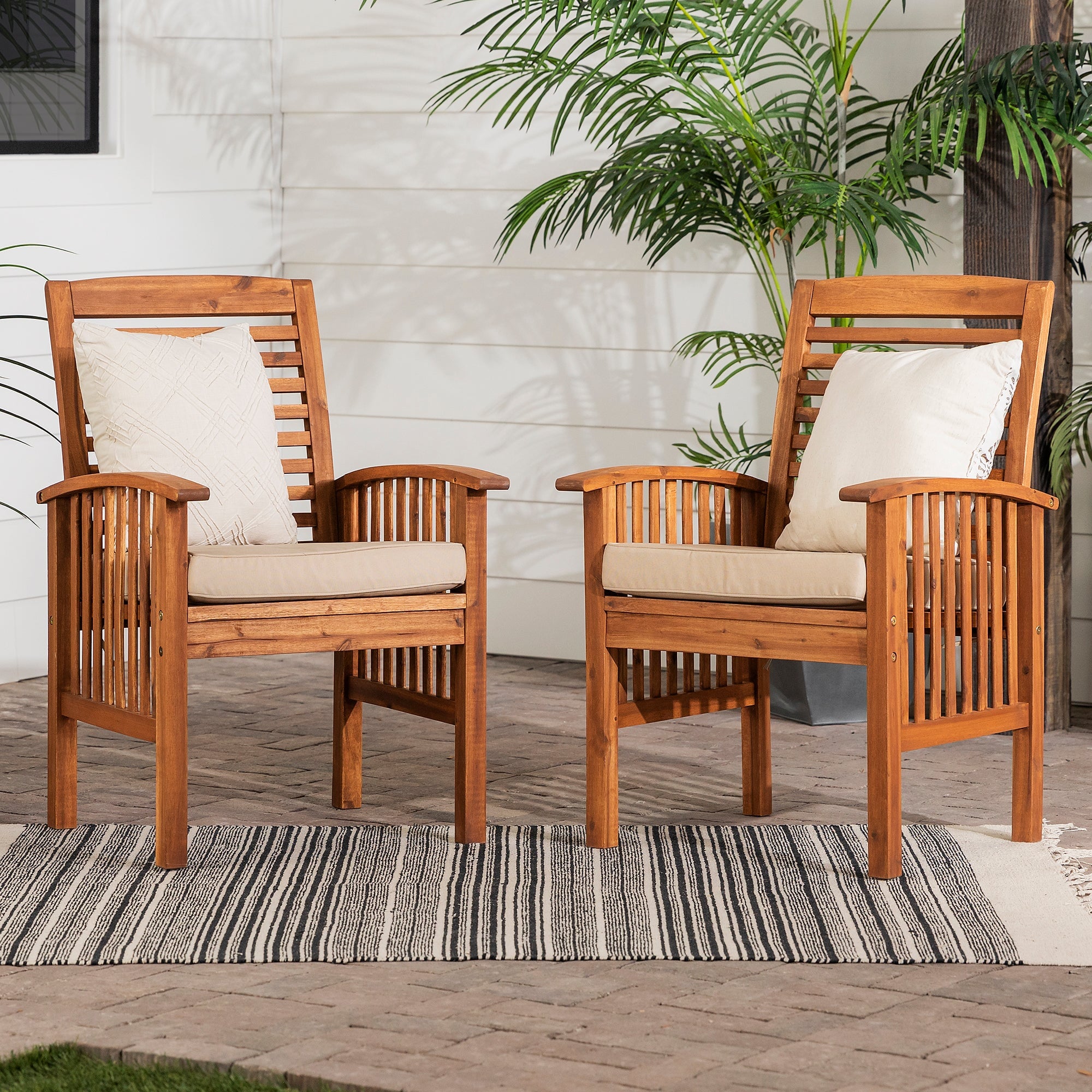Juego de 2 sillas de exterior para patio Midland con cojines