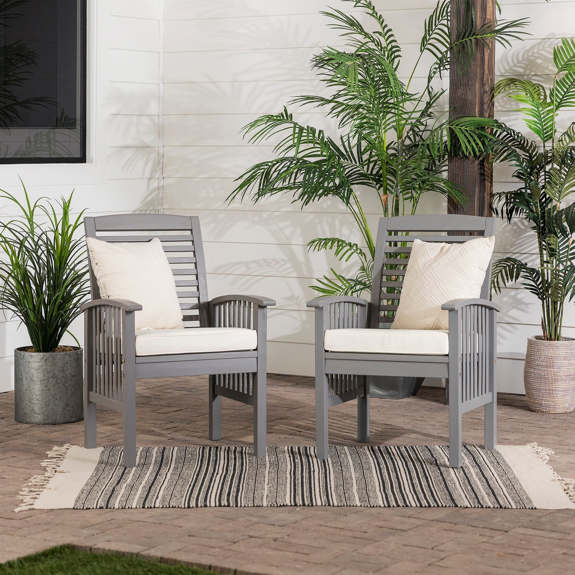 Juego de 2 sillas de exterior para patio Midland con cojines