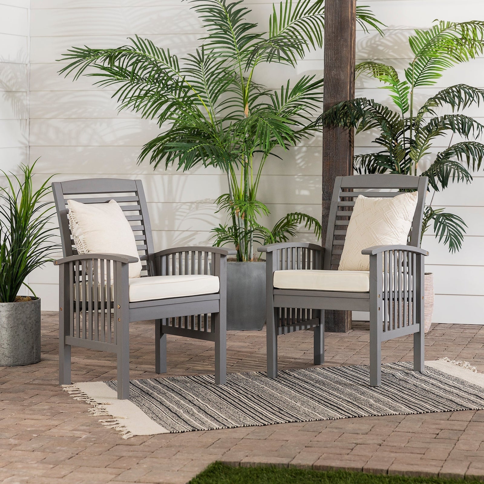 Juego de 2 sillas de exterior para patio Midland con cojines