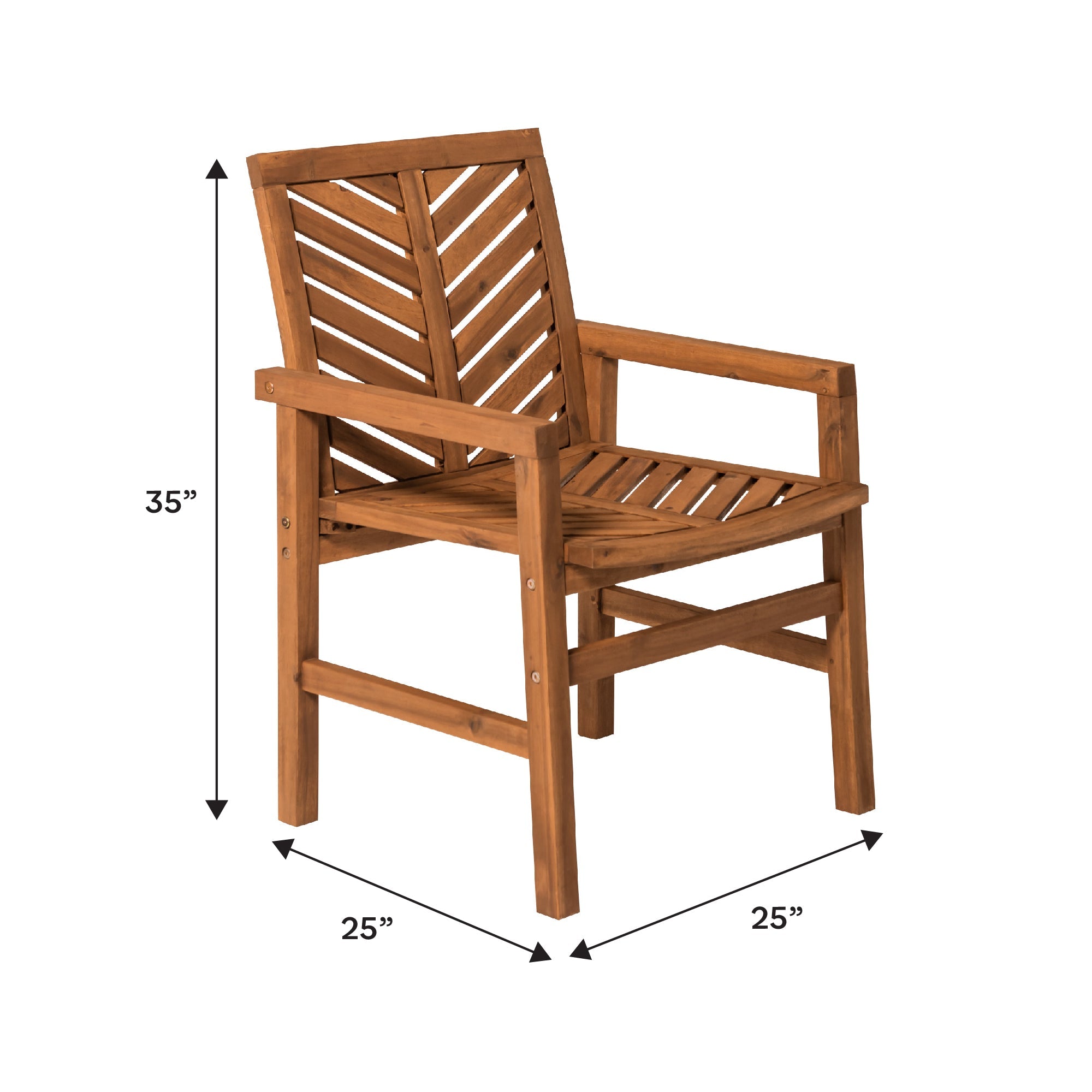 Juego de 2 sillas de madera para patio Vincent