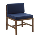 Silla modular para exteriores sin brazos de acacia de Sanibel