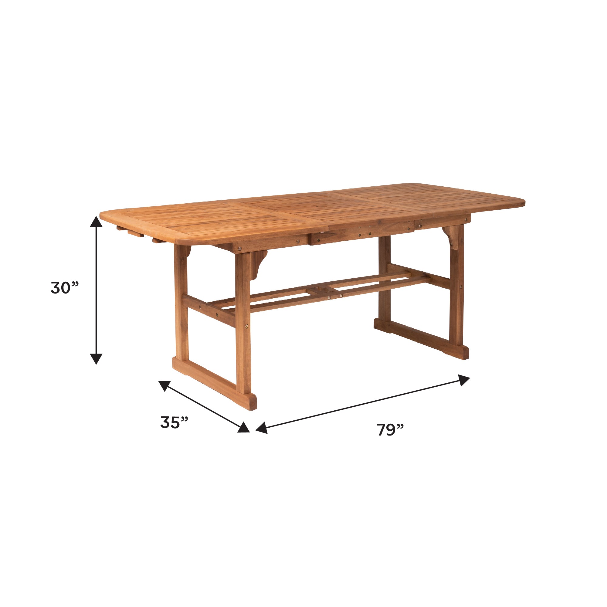Mesa de comedor exterior de madera de acacia Midland con diseño de mariposas