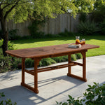 Mesa de comedor exterior de madera de acacia Midland con diseño de mariposas