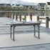 Mesa de comedor exterior de madera de acacia Midland con diseño de mariposas