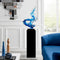 Escultura de piso con forma de ola de Cortes Bay en color azul océano y soporte negro, 57" de alto