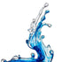 Escultura de piso con forma de ola de Cortes Bay en color azul océano y soporte negro, 57" de alto